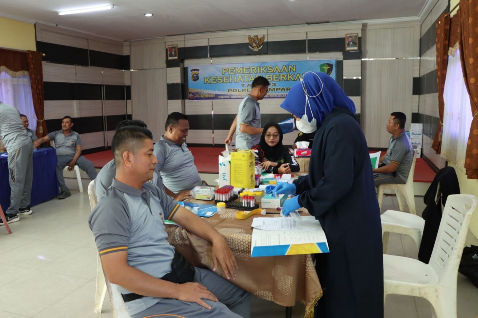 Polres Kampar Melaksanakan Pemeriksaan Kesehatan (Rikkes) Berkala Tahun 2023